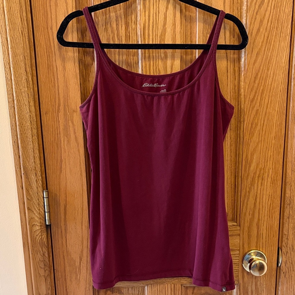 Eddie Bauer Women's Maroon Scoop Neck Cami